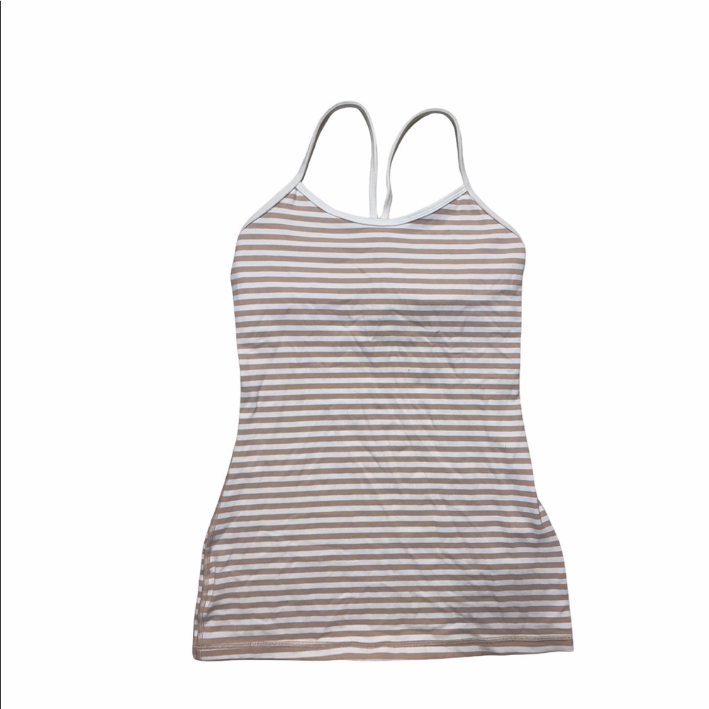 Lululemon Tan Striped Halter Tank